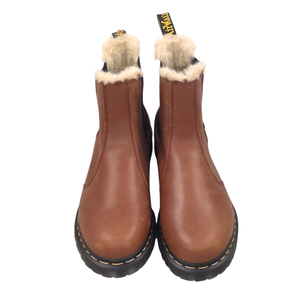 Dr Martens 2976 Leonore Chelsea Boot Womens US 9 Faux Fur Shearling Saddle Tan - Picture 2 of 8